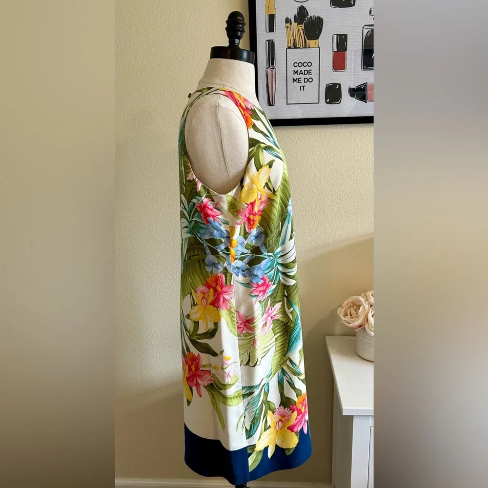 Tommy Bahama Dress Women’s Size S. Ivory with tropical print. - Picture 2 of 13